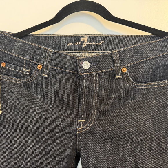 7 For All Mankind Dark Indigo Boot Cut Jeans NWOT Long Leg - Picture 4 of 8